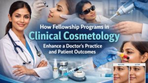 Clinical cosmetology fellowship for doctors showcasing hands-on aesthetic training and patient care